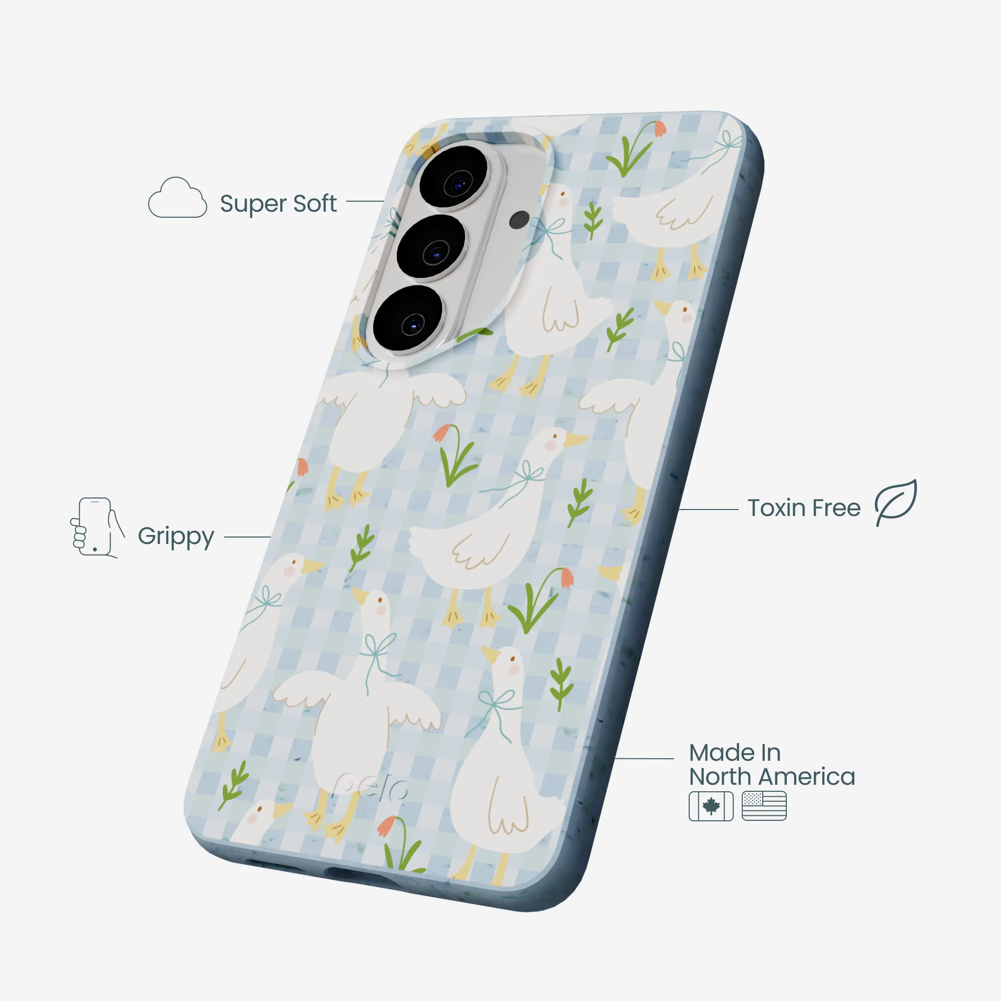 Powder Blue Blooming Quackers Samsung Galaxy S26 Case - Image 4