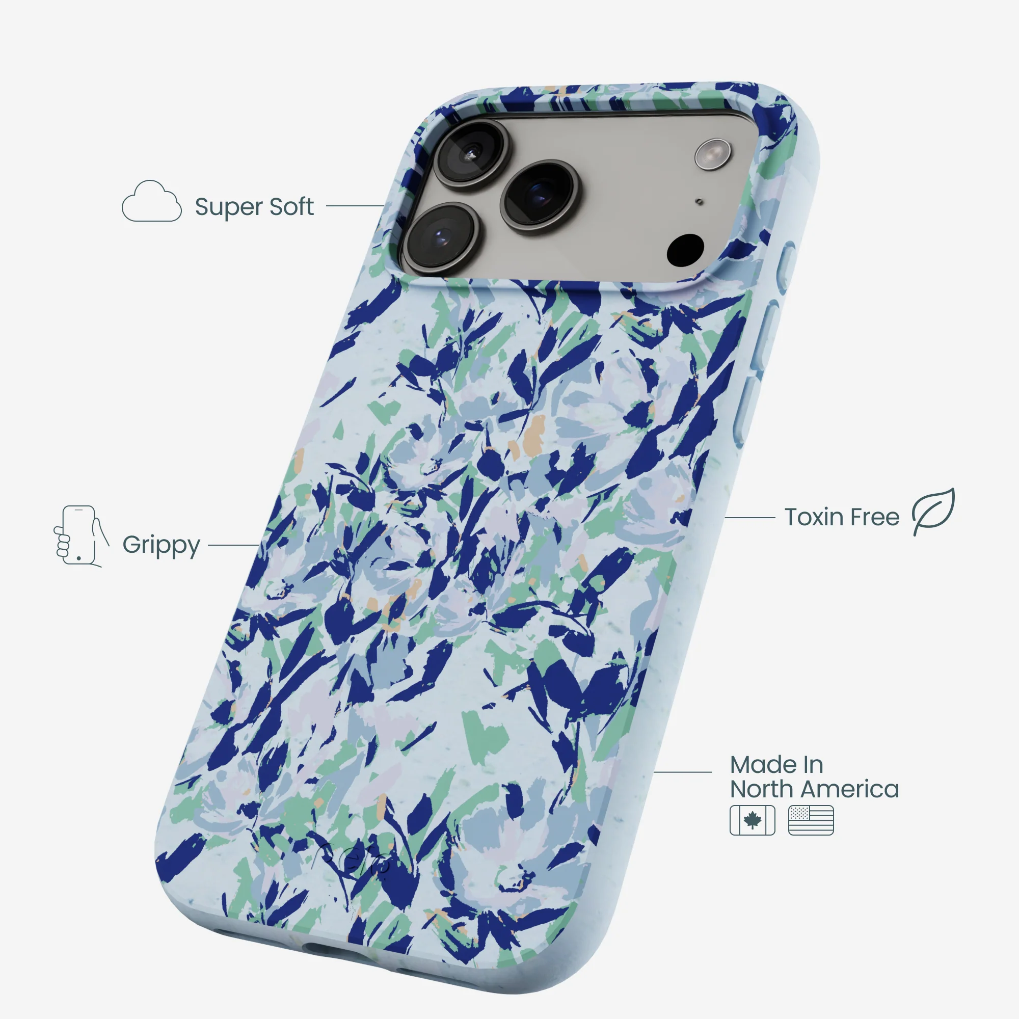 Powder Blue Blue Blooms iPhone 17 Pro Max Case - Image 3