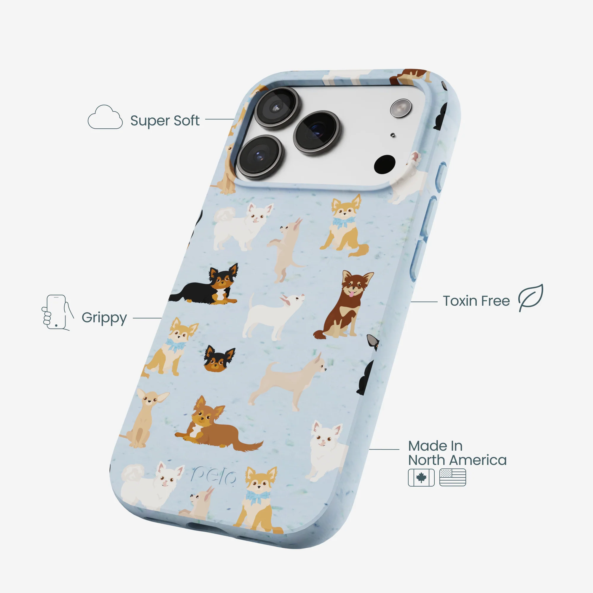 Powder Blue Chihuahua Charms iPhone 17 Pro Case - Image 4