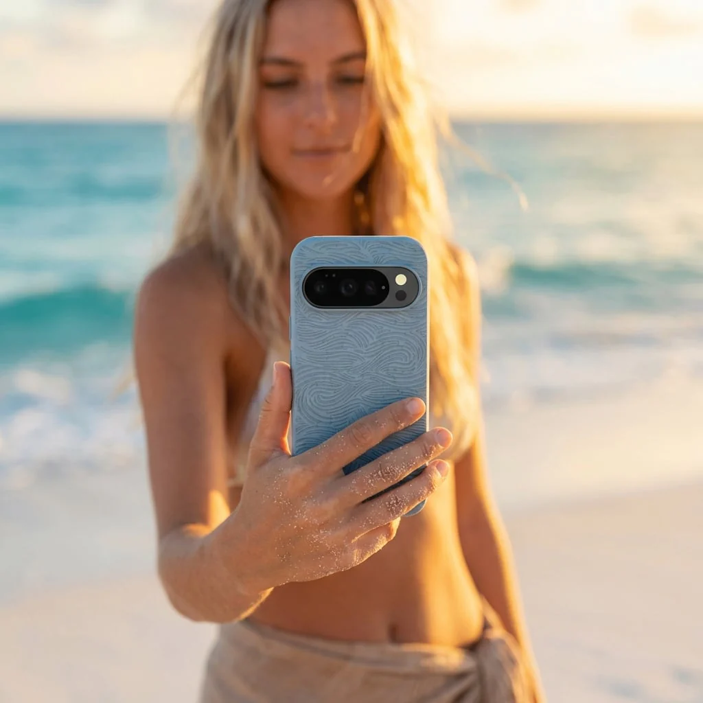 Powder Blue Ebb and Flow Google Pixel 10/10 Pro Case - Image 2