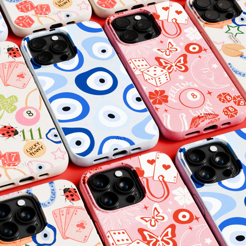 Powder Blue Evil Eye iPhone 15 Pro Max Case - Image 7