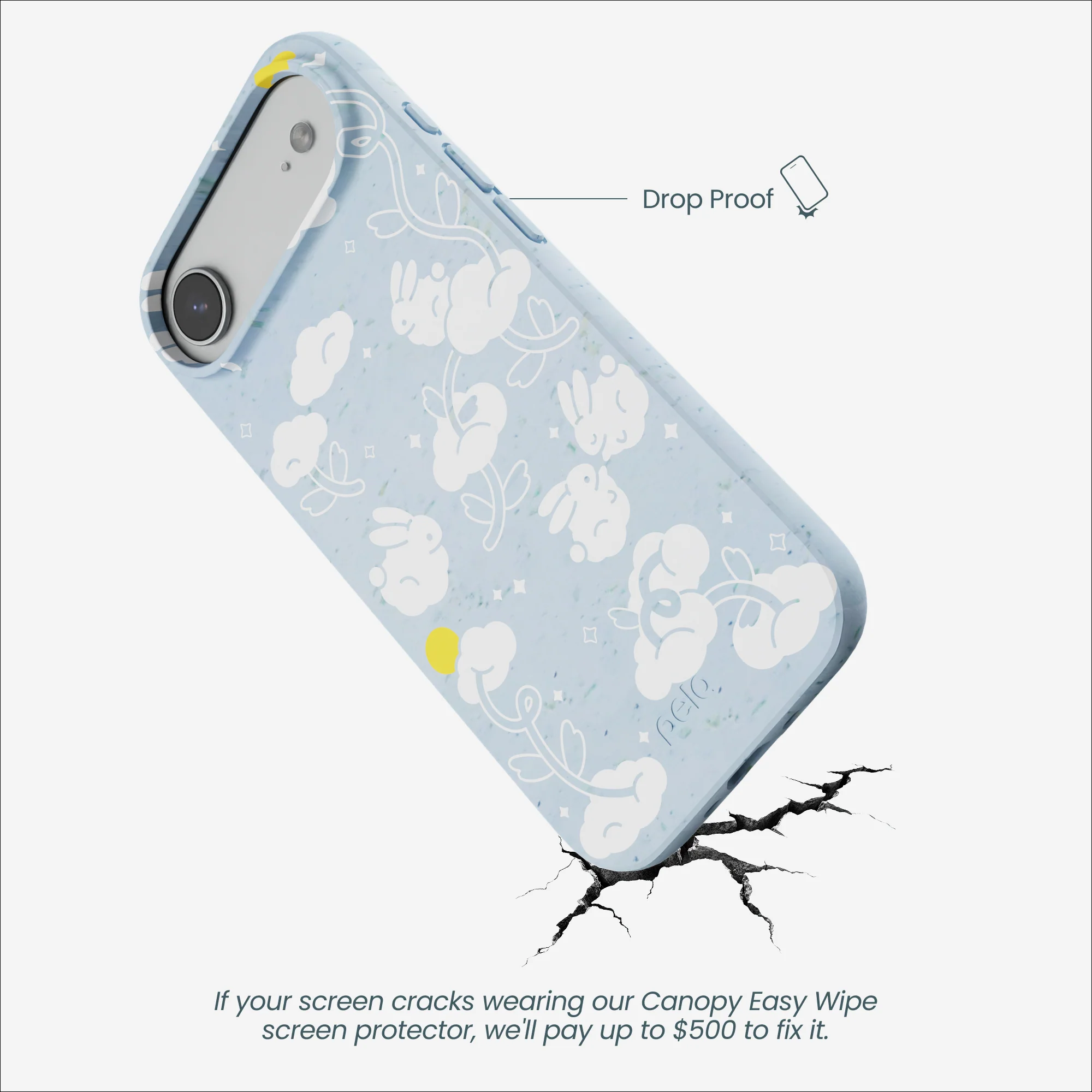 Powder Blue Fluffy Flower iPhone Air Case - Image 5