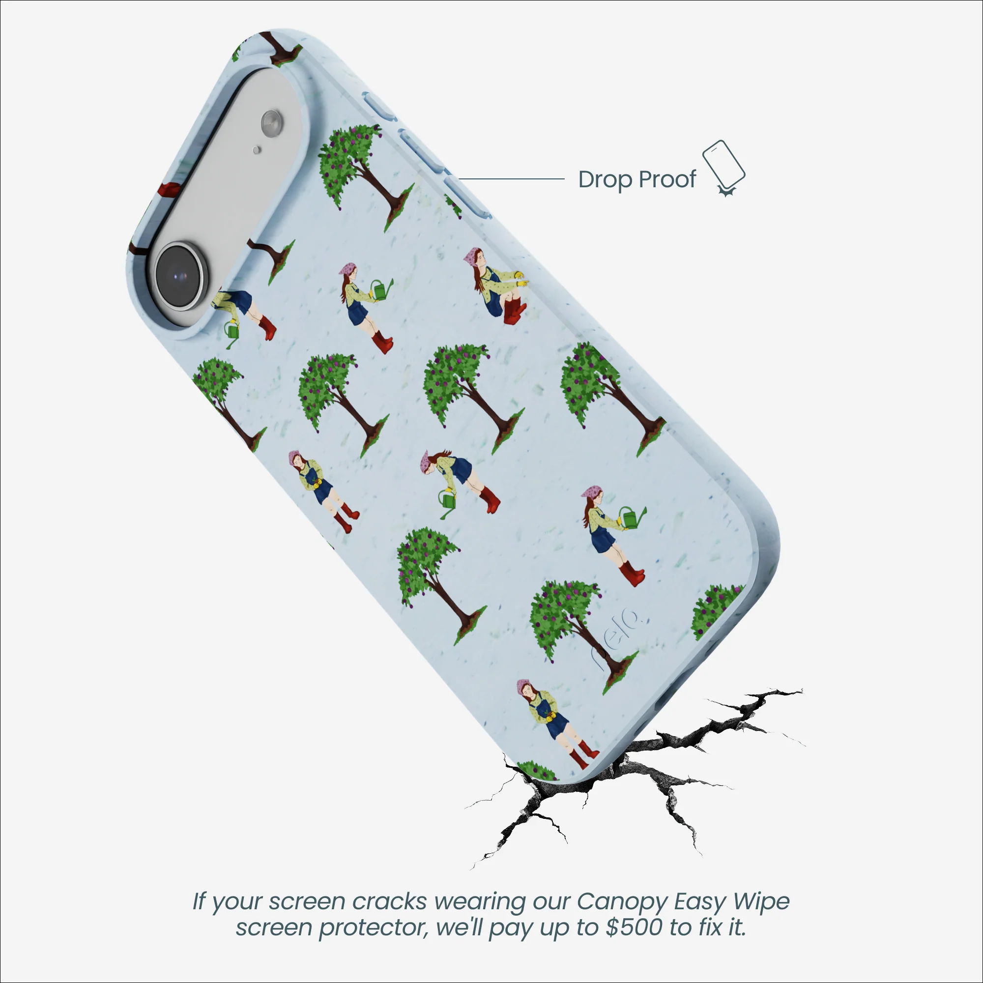 Powder Blue Gardening Girl iPhone Air Case - Image 4