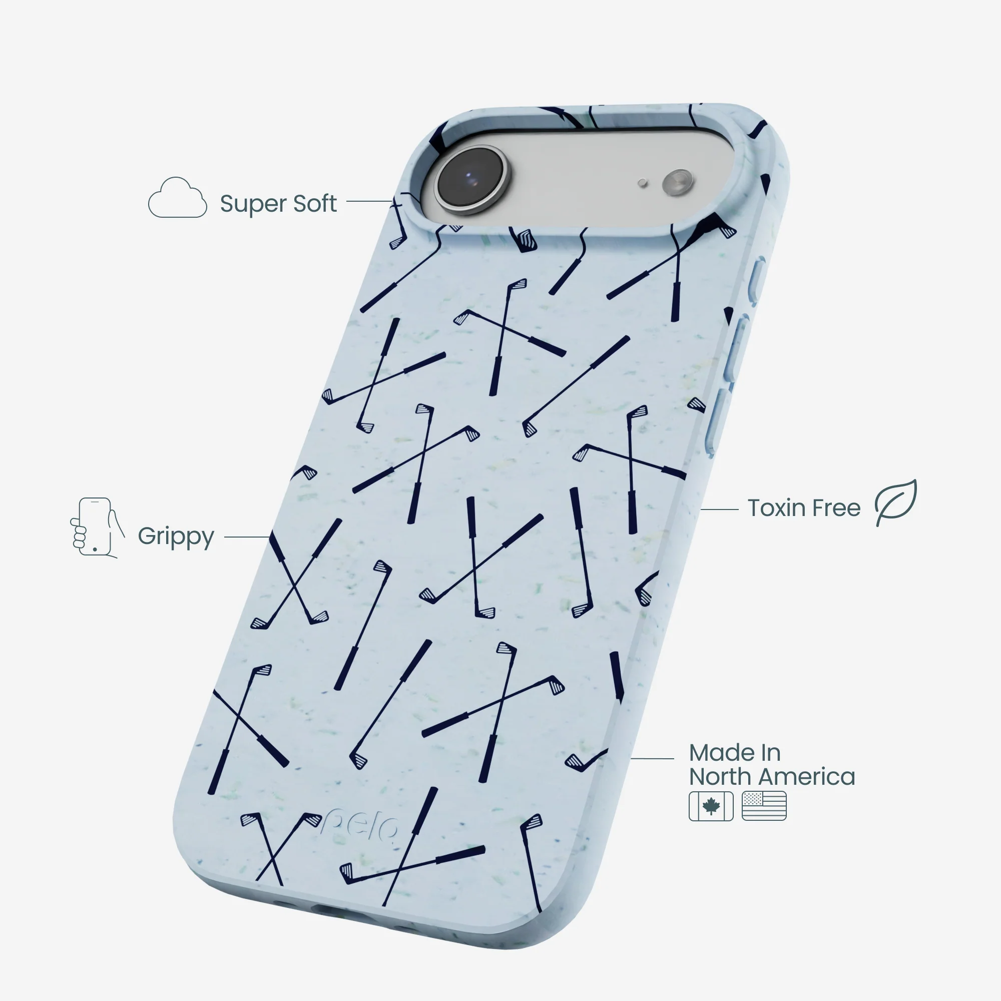 Powder Blue Golf Clubs iPhone Air Case - Image 3