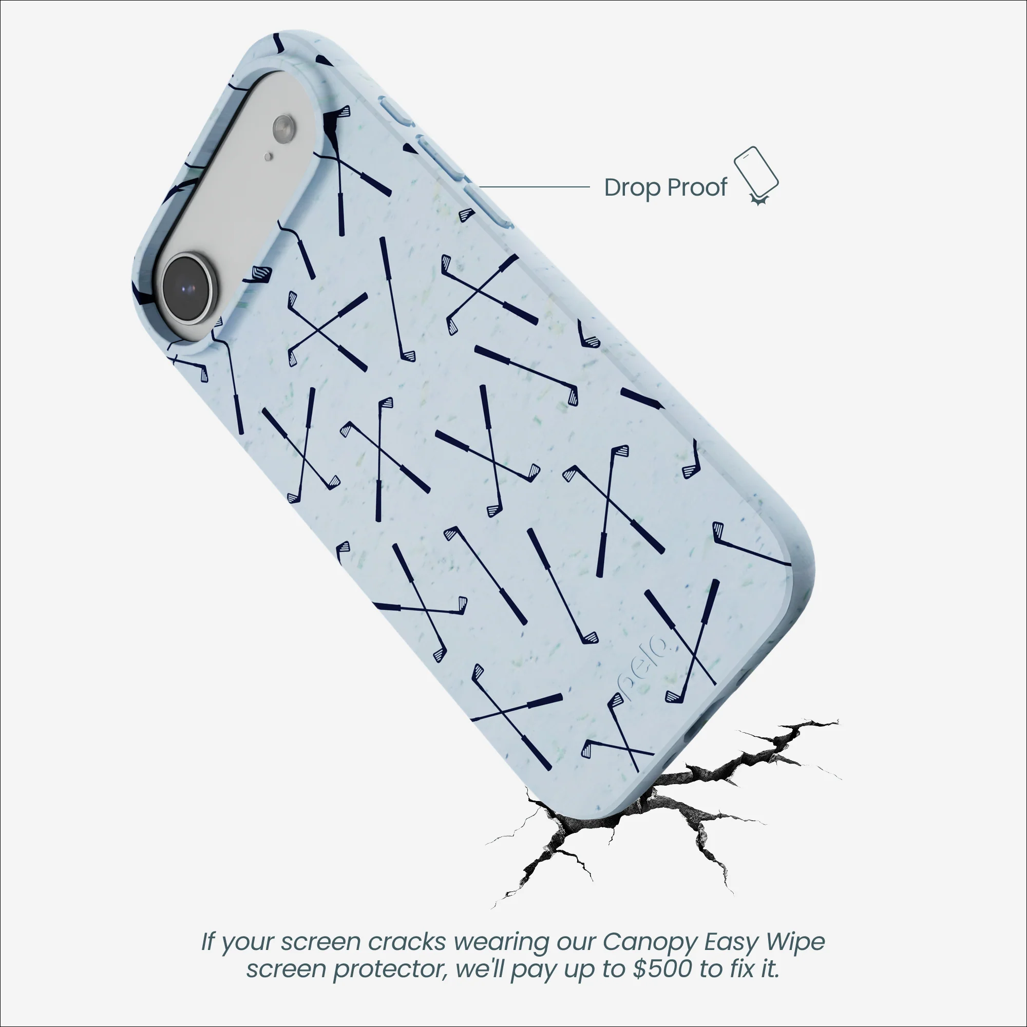 Powder Blue Golf Clubs iPhone Air Case - Image 4