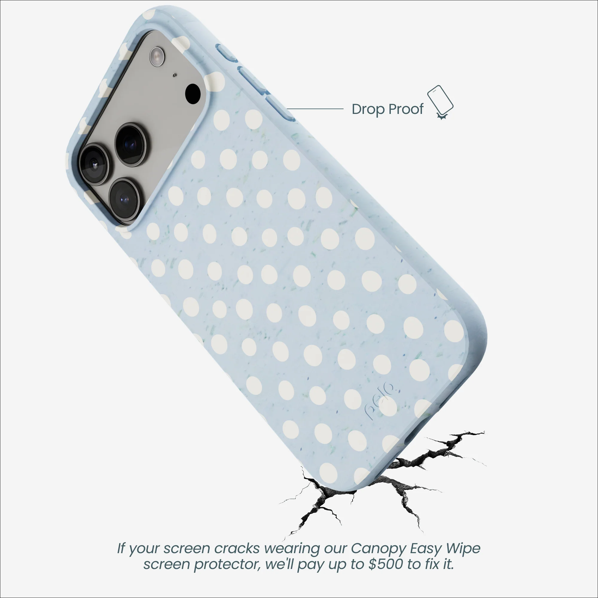 Powder Blue Indigo Dots iPhone 17 Pro Max Case - Image 5