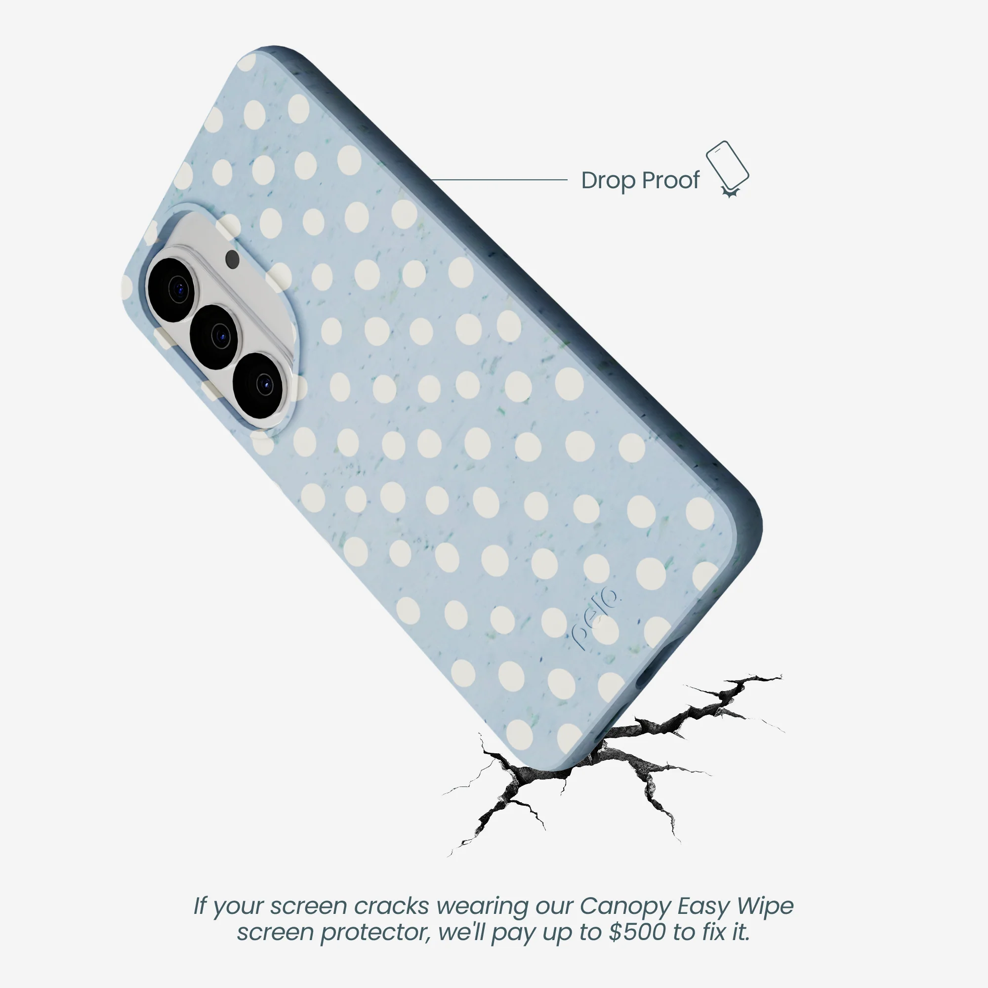 Powder Blue Indigo Dots Samsung Galaxy S26 Case - Image 5