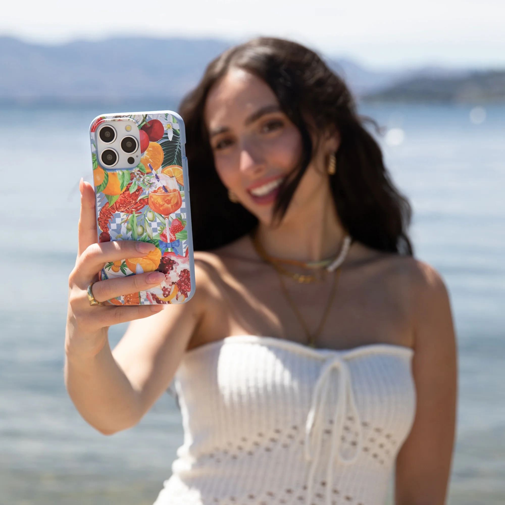Powder Blue Mediterranean Summers iPhone 16 Plus Case - Image 5