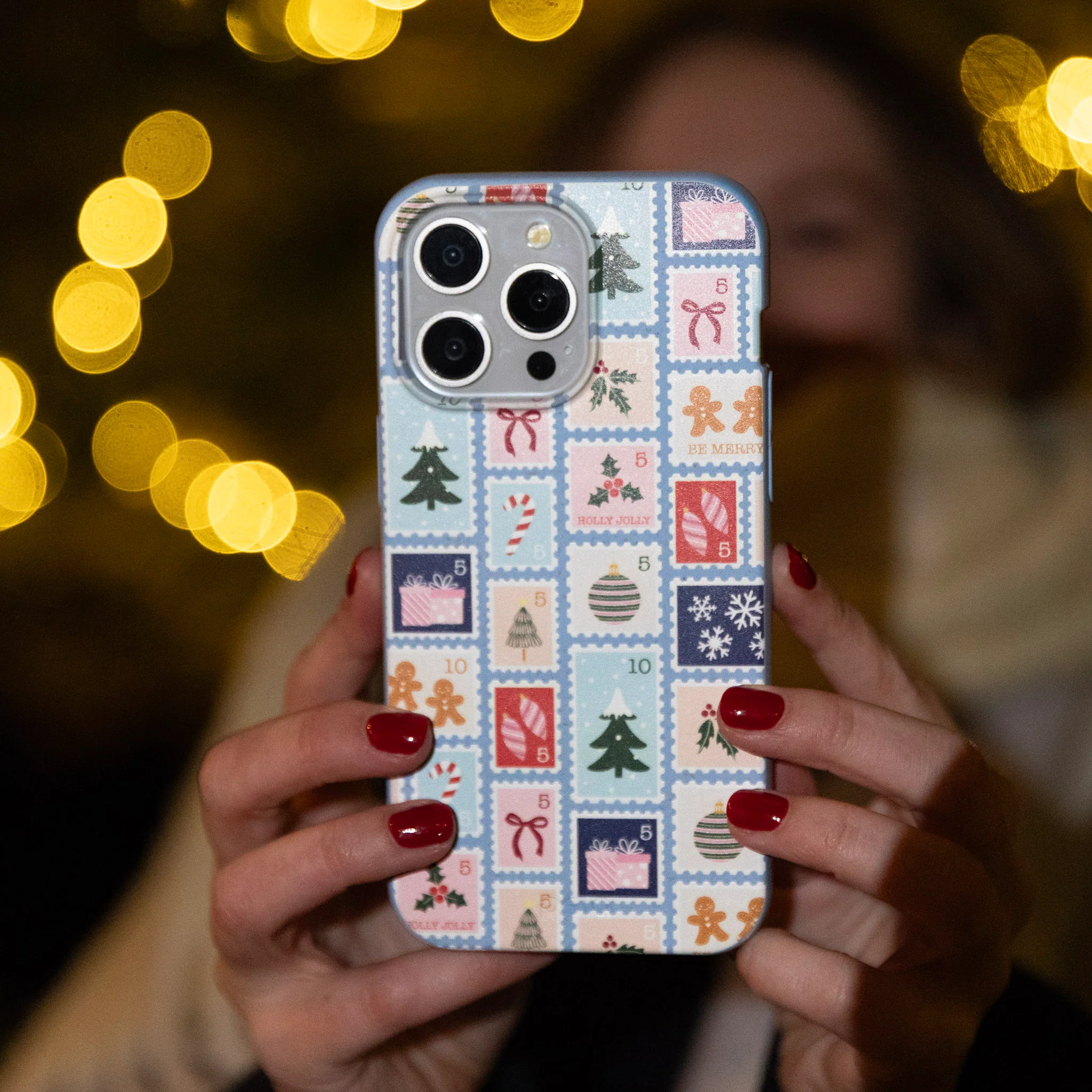Powder Blue Noel Stamps Google Pixel 9 Pro XL Case - Image 2