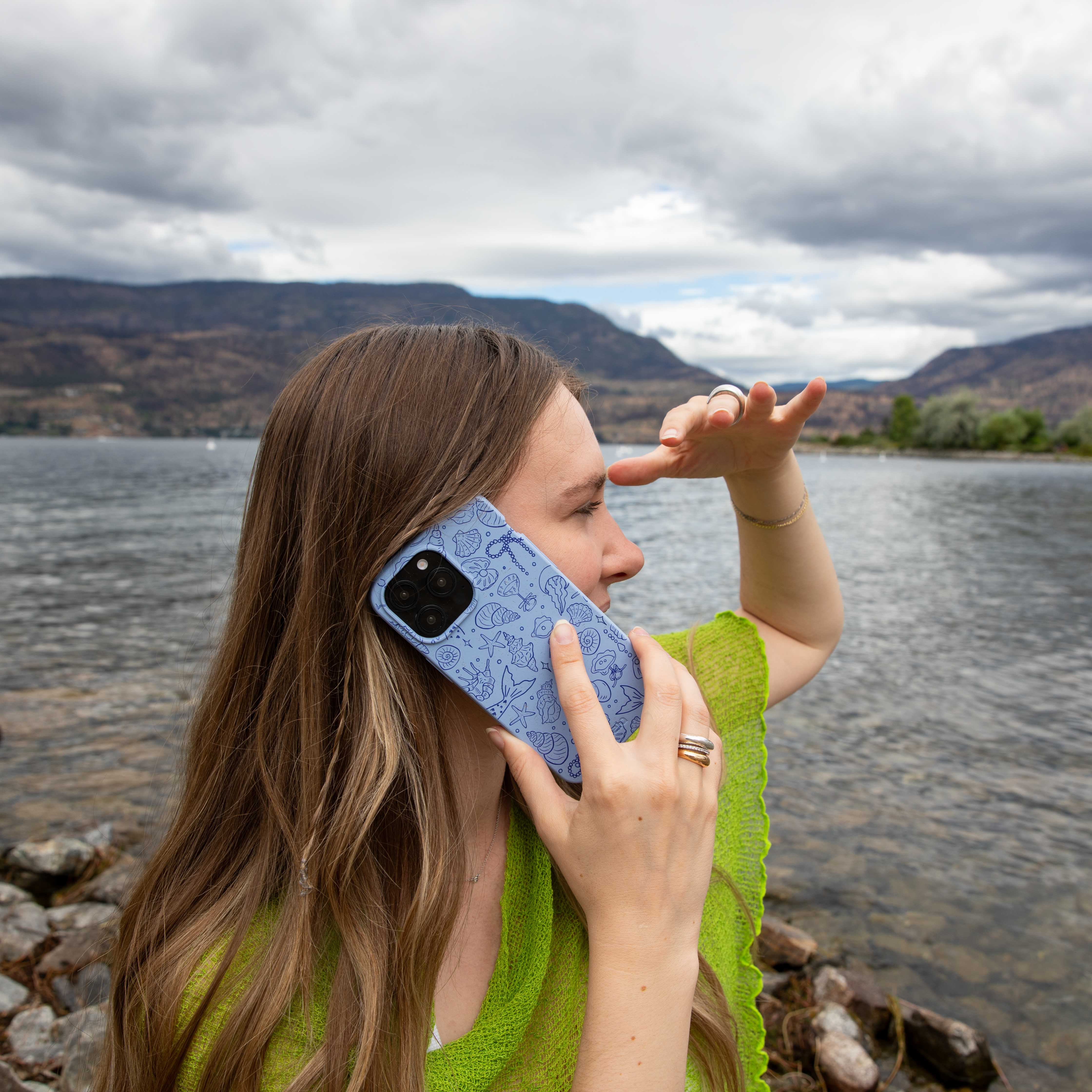 Powder Blue Ocean Charms Google Pixel 9a Case - Image 6