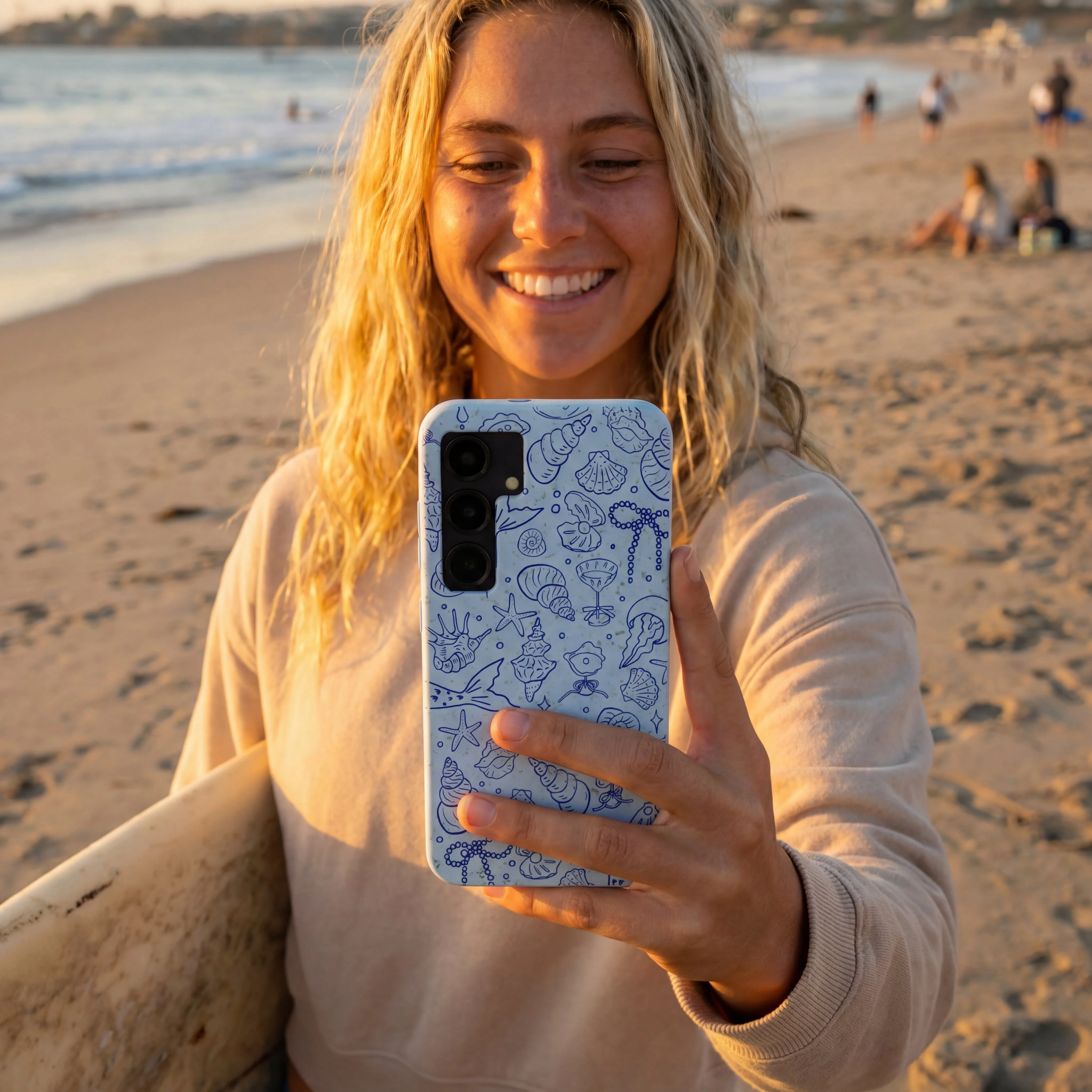 Powder Blue Ocean Charms Samsung Galaxy S25 Ultra Case - Image 2