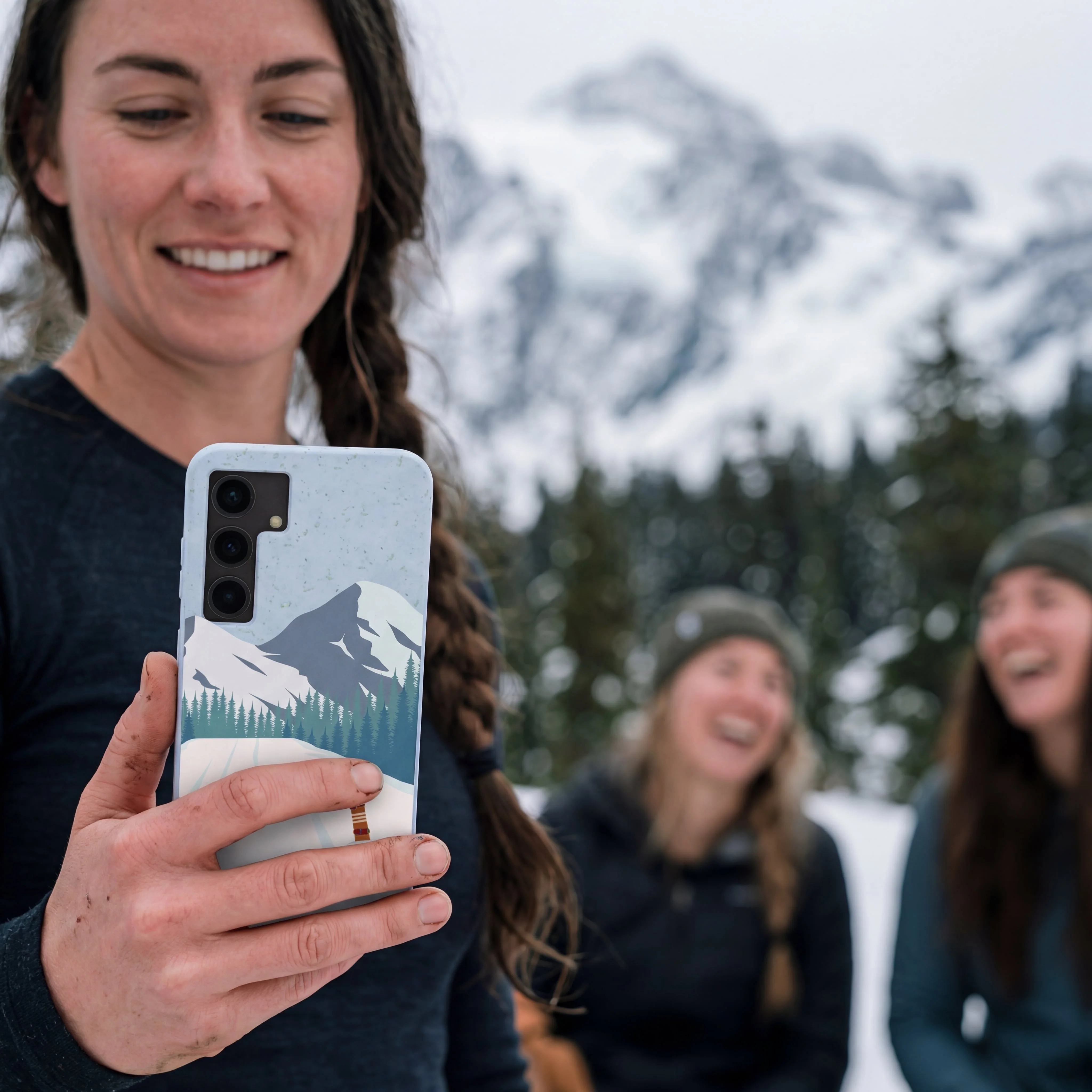 Powder Blue Shredding Peaks Samsung Galaxy S25+(Plus) Case - Image 2