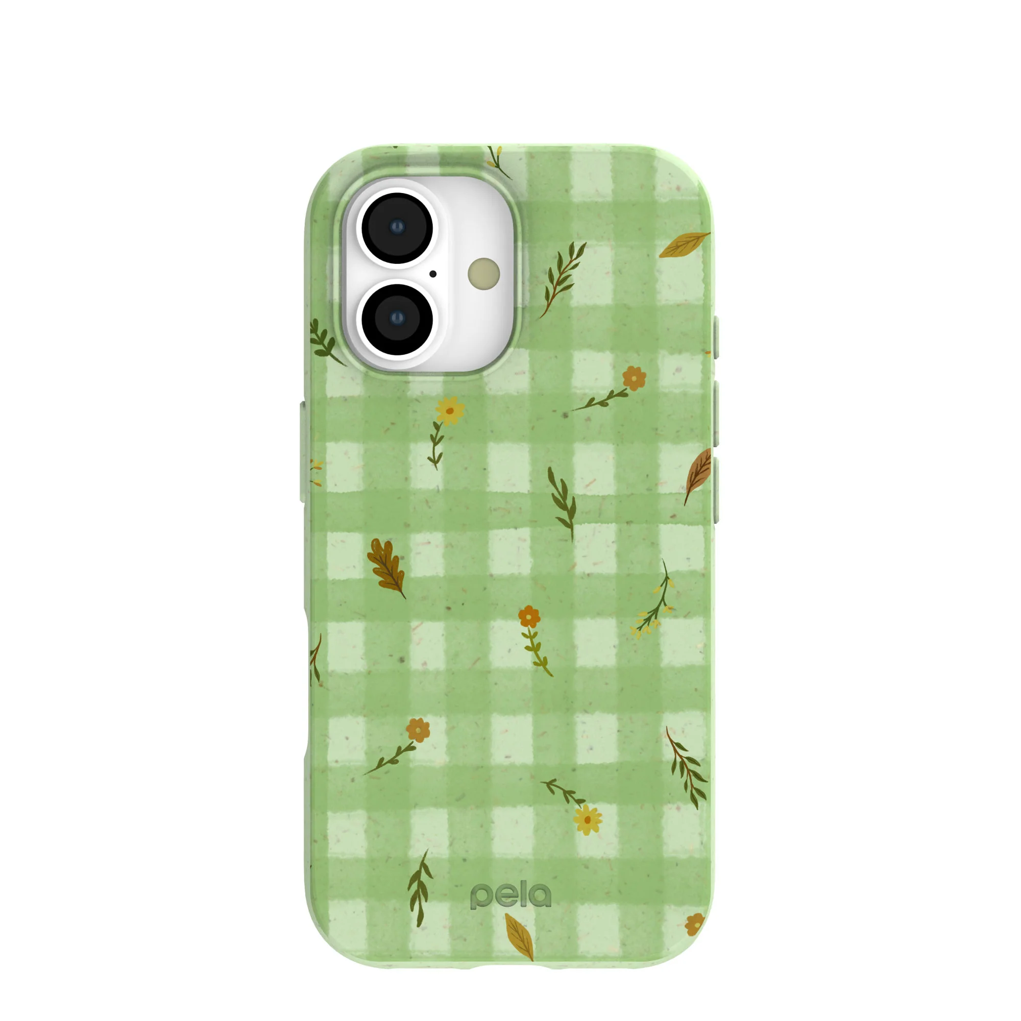 Sage Green Fall Gingham iPhone 17 Case