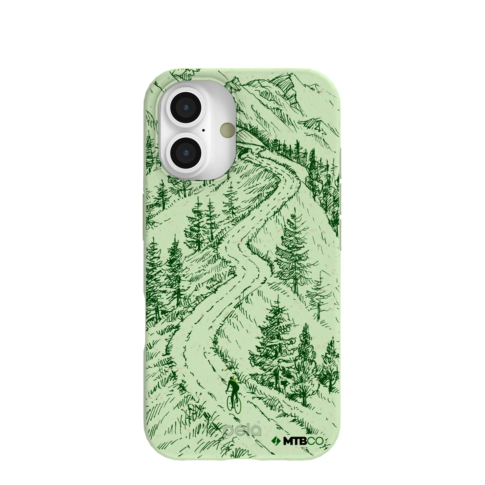 Sage Green Into the Mountains MTBCO iPhone 16 Case