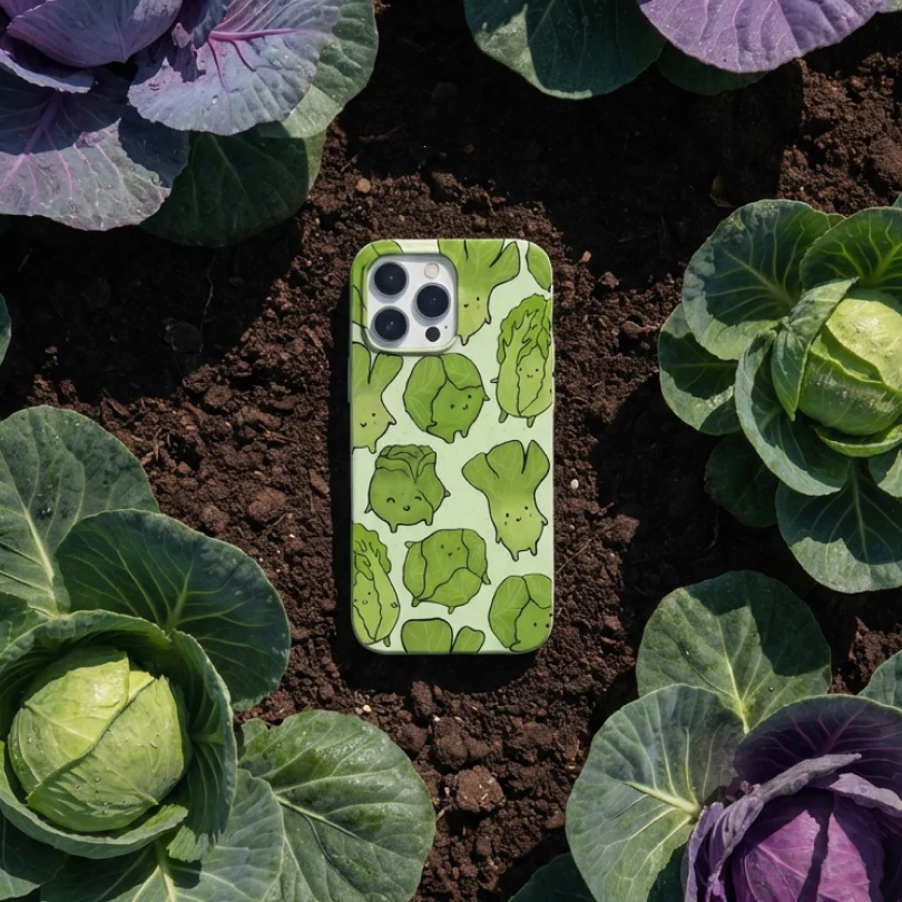 Sage Green Silly Cabbage Samsung Galaxy S22 Case - Image 5