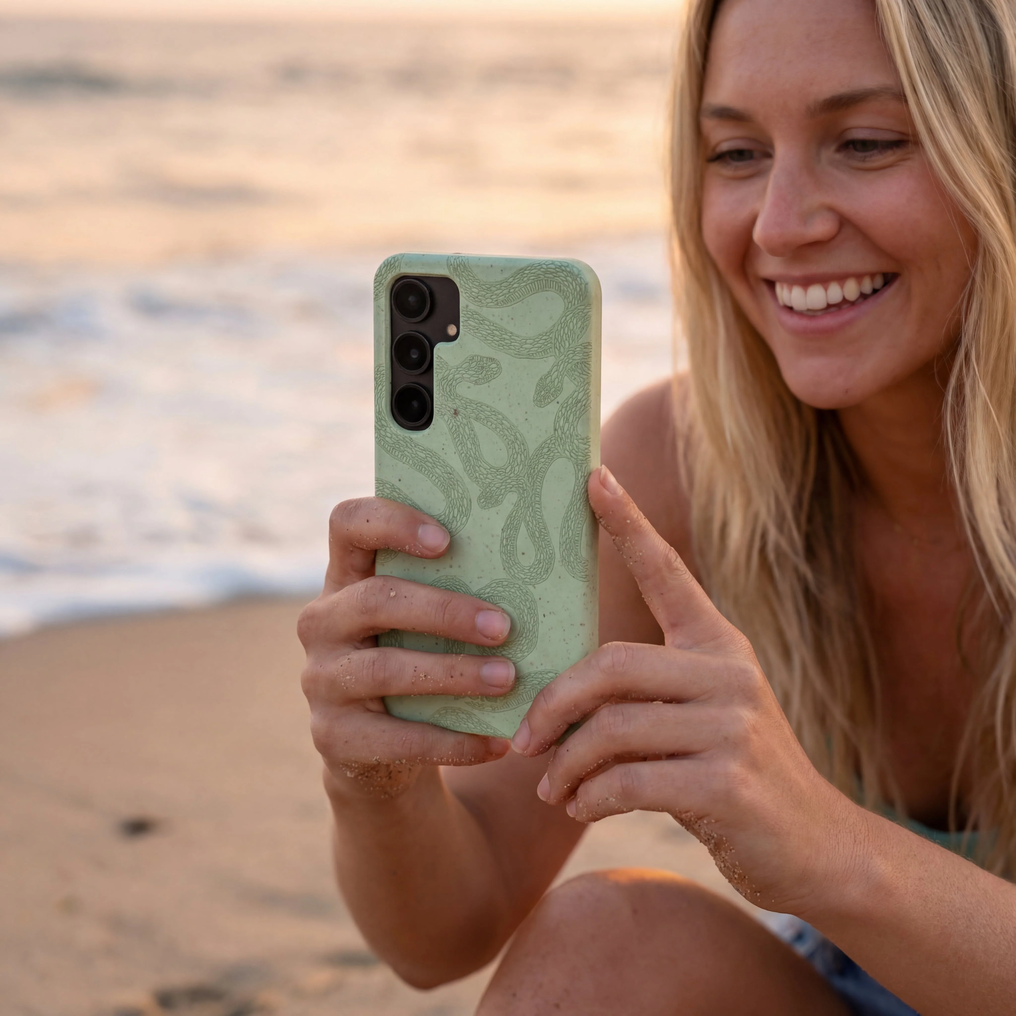 Sage Green Snaky Samsung Galaxy S25 Ultra Case - Image 2