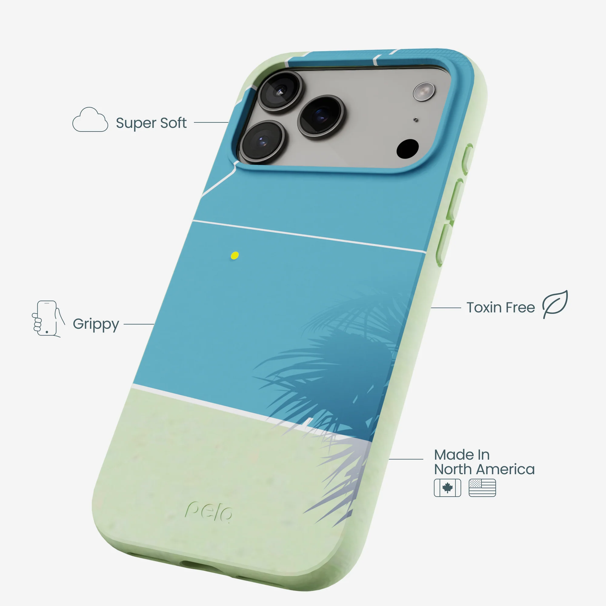 Sage Green Tennis Court iPhone 17 Pro Max Case - Image 3