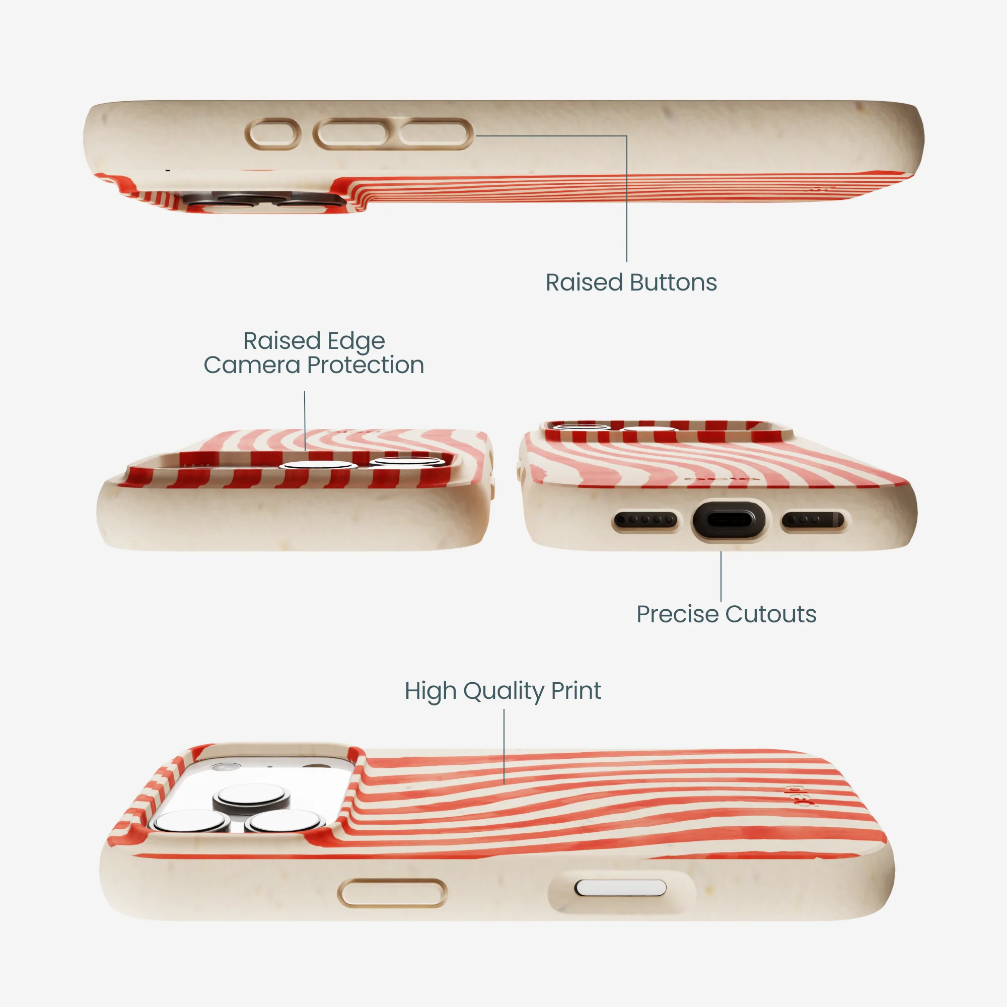 Seashell Big Top Stripes iPhone 17 Pro Case - Image 3