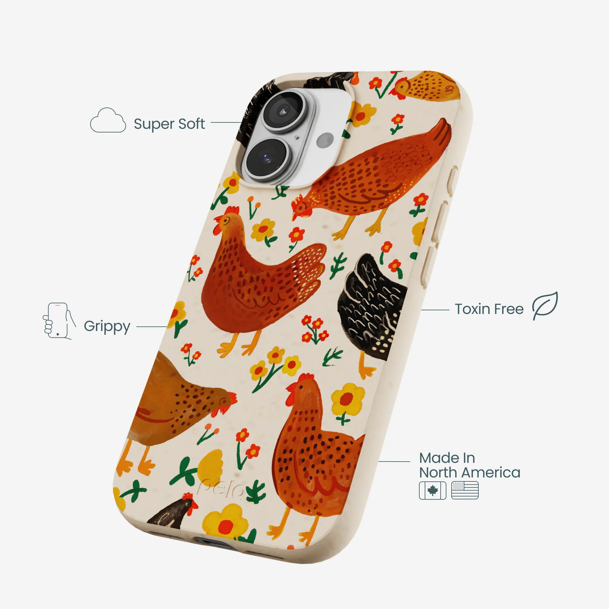 Seashell Chicken Garden iPhone 17 Case - Image 3