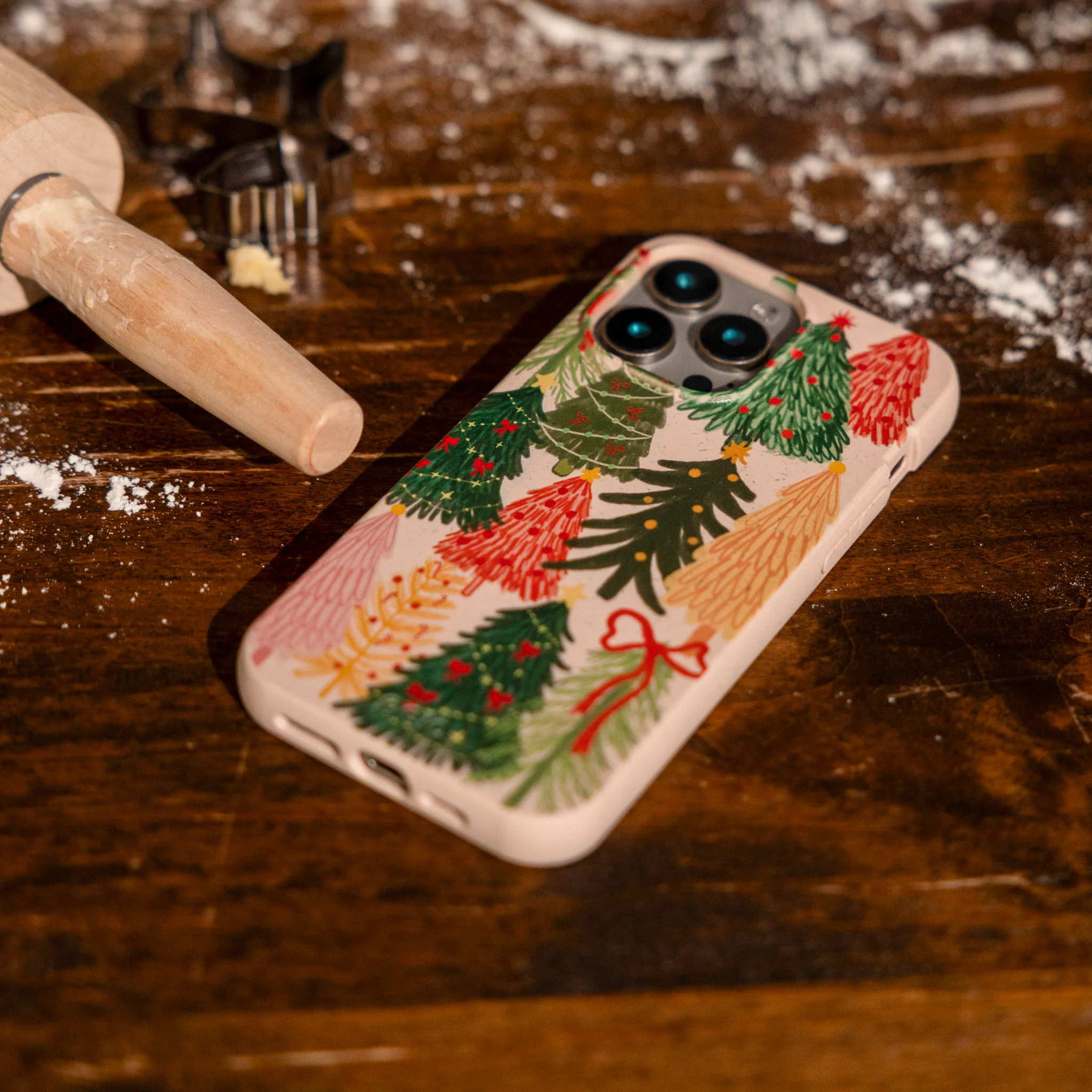 Seashell Festive Trees iPhone 14 Plus Case - Image 6