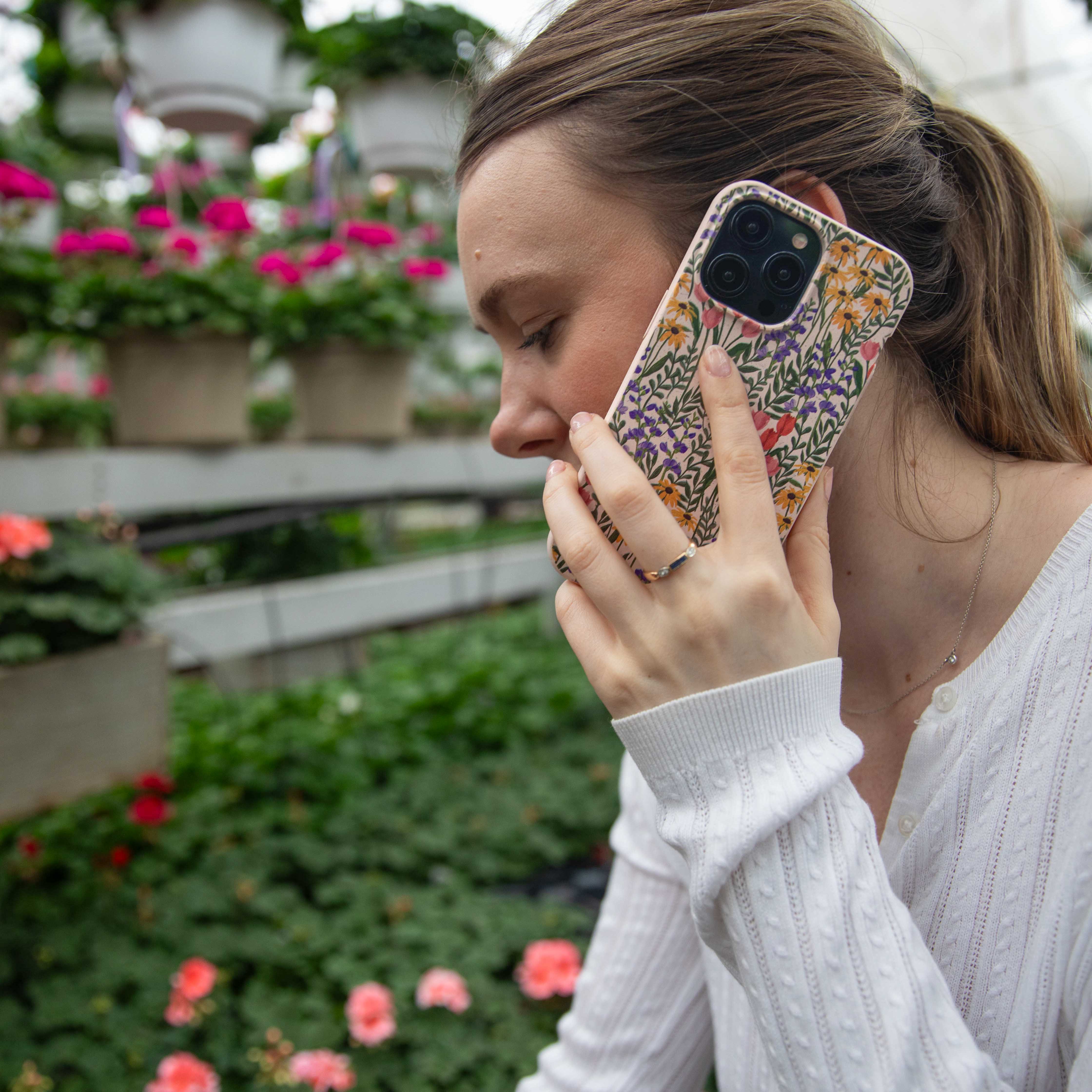 Seashell Flower Field iPhone 15 Plus Case - Image 8
