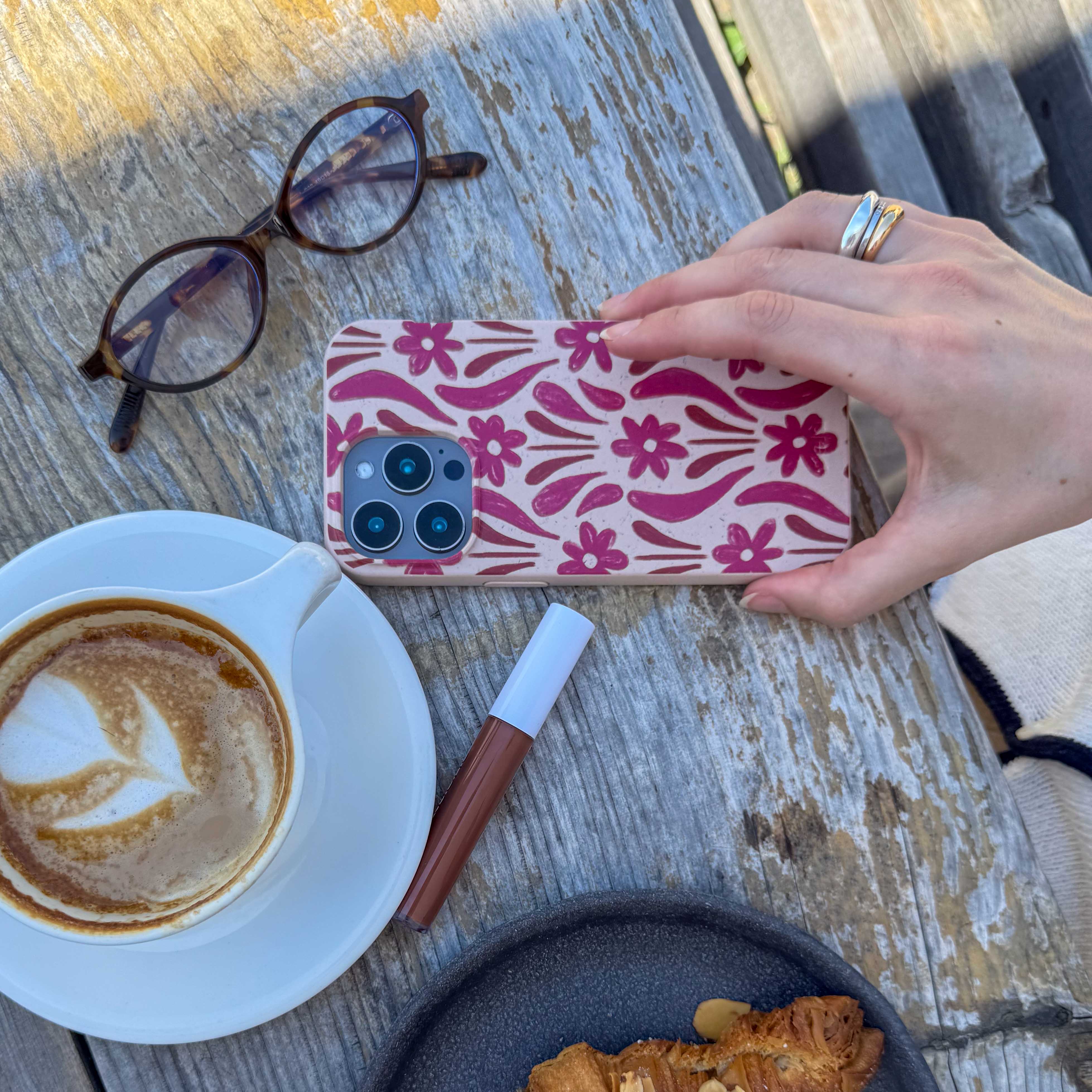 Seashell Flower Stack iPhone 14 Plus Case - Image 5