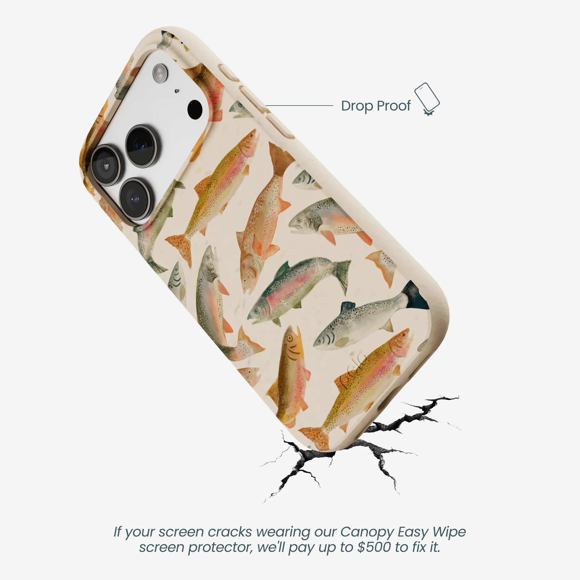 Seashell Rainbow Trout iPhone 17 Pro Case - Image 5