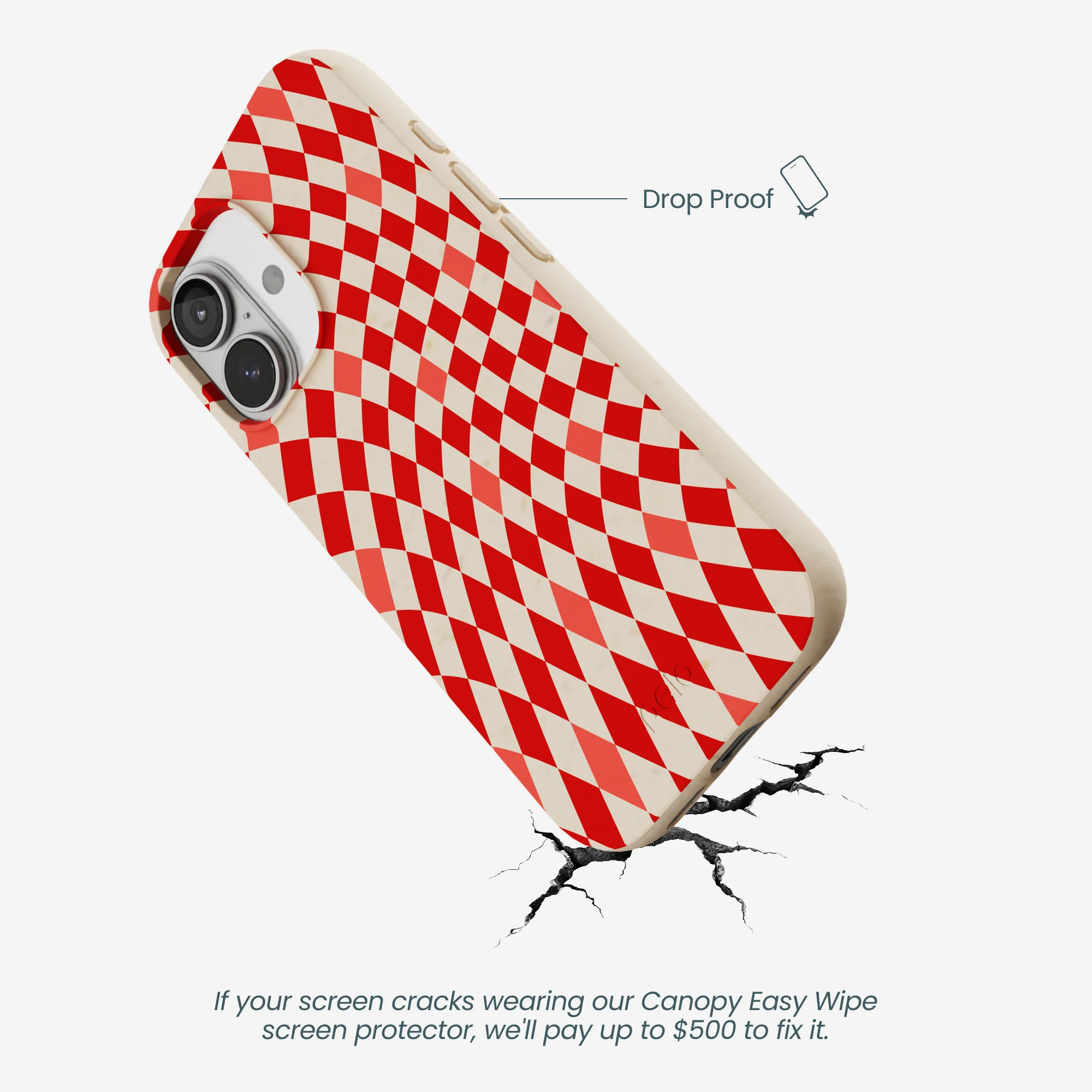 Seashell Red Checks iPhone 17 Case - Image 5