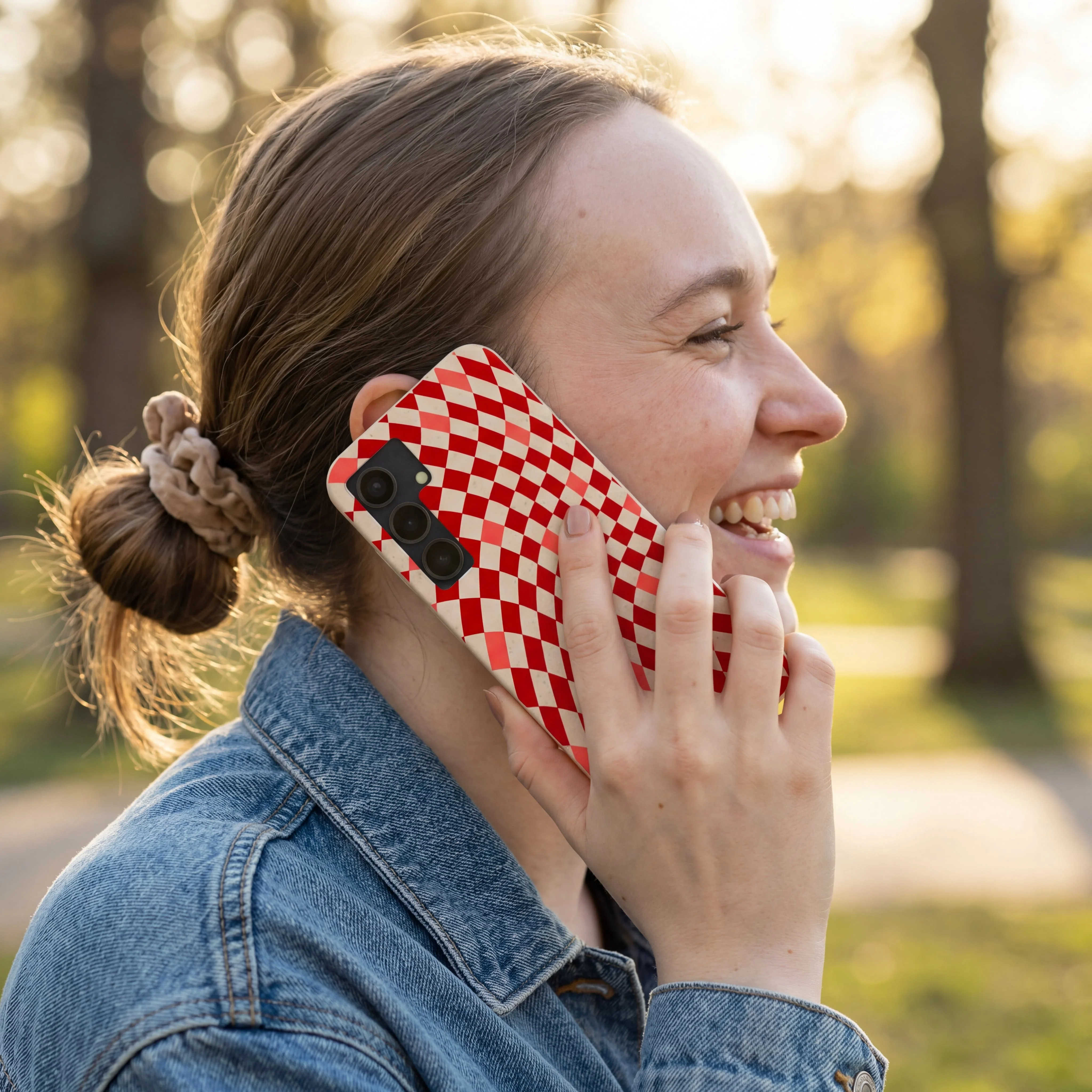 Seashell Red Checks Samsung Galaxy S25 Ultra Case - Image 2