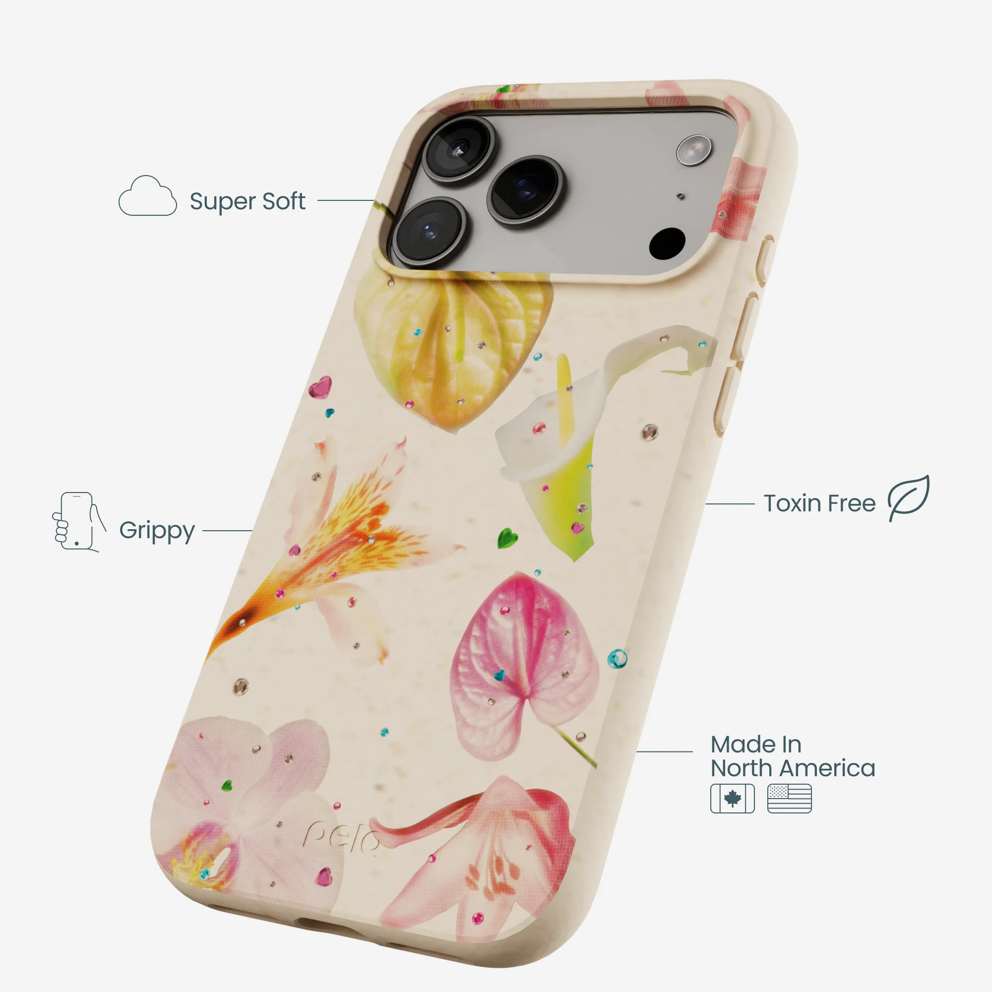 Seashell Rhinestone Bouquet iPhone 17 Pro Max Case - Image 3