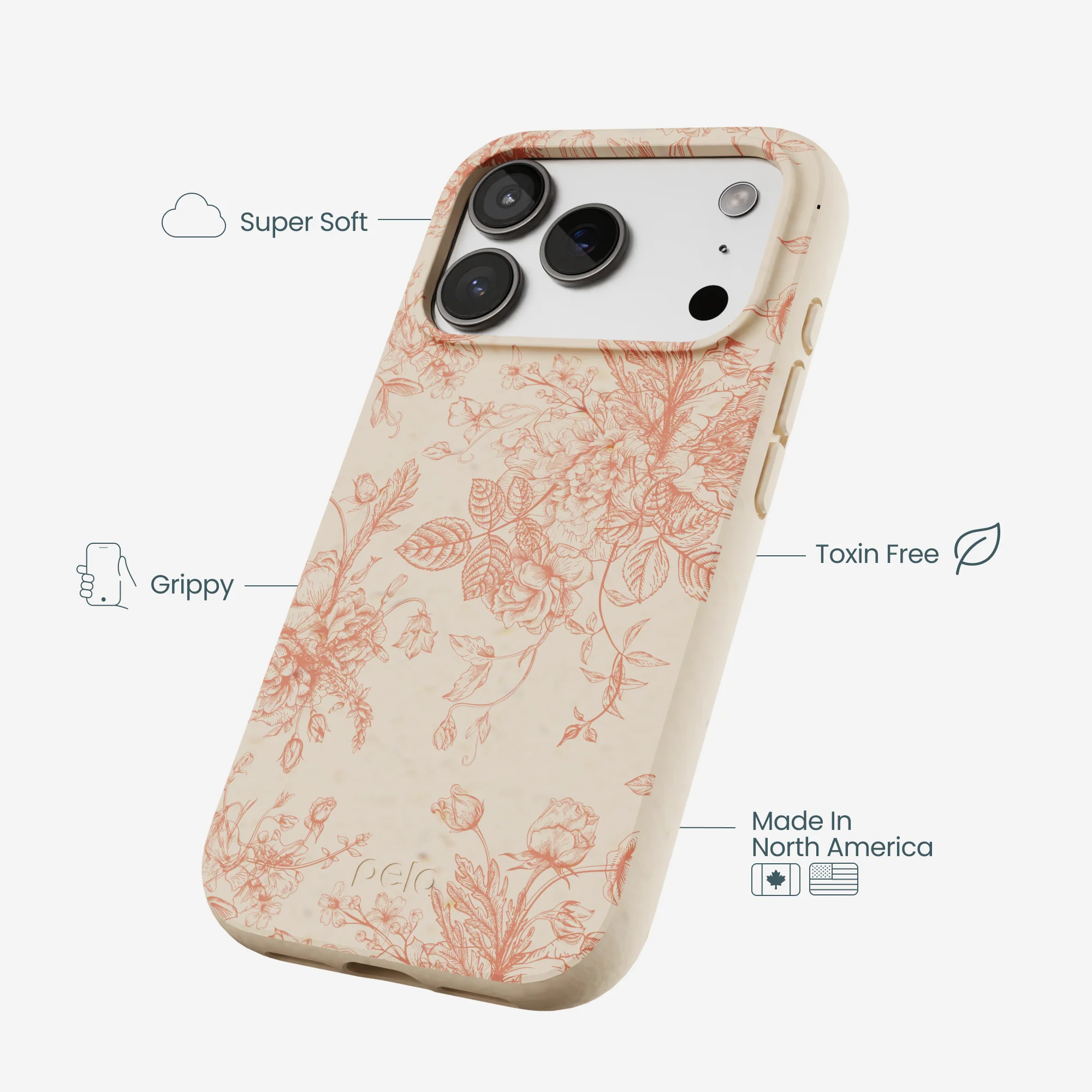 Seashell Rococo Bouquets iPhone 17 Pro Case - Image 4