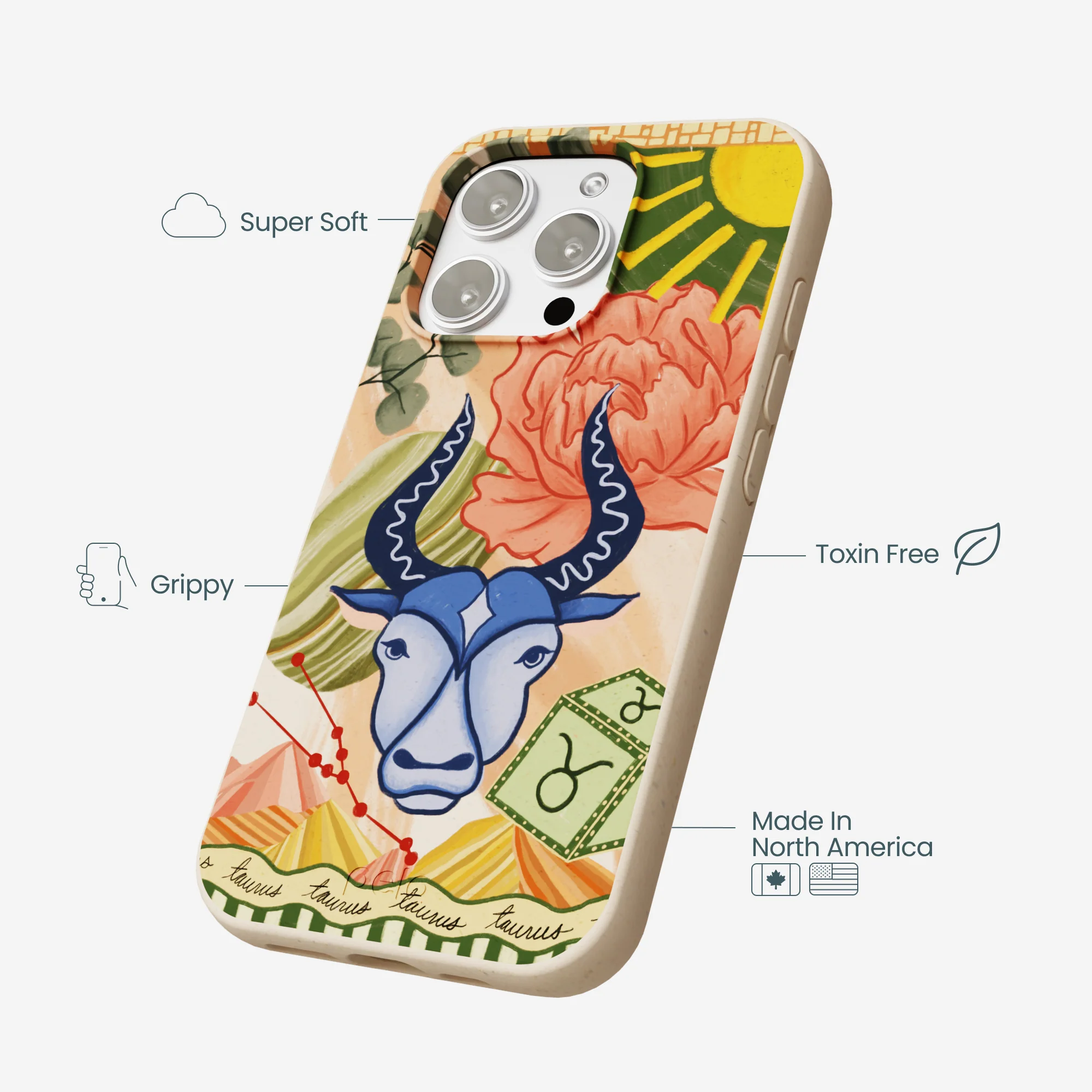 Seashell Taurus Bull iPhone 16 Pro Max Case - Image 4